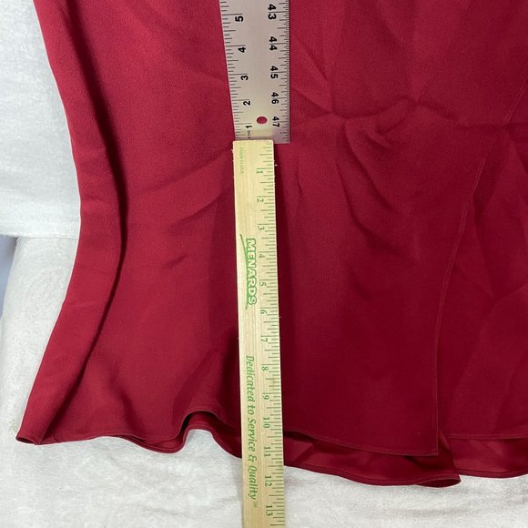 Ann Taylor Fuax Wrap Maxi Evening Gown Size 4 Crimson Bridesmaid Wedding NWT - Picture 5 of 14